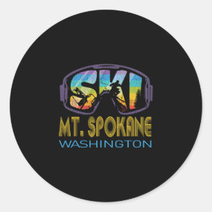 Ski Mt Spokane Washington Skiurlaub Runder Aufkleber