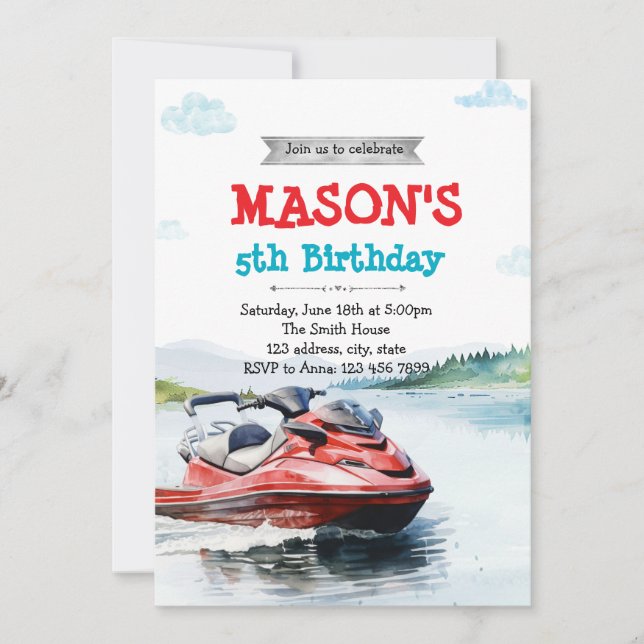 Ski nautique Jet Ski sur invitation (Devant)