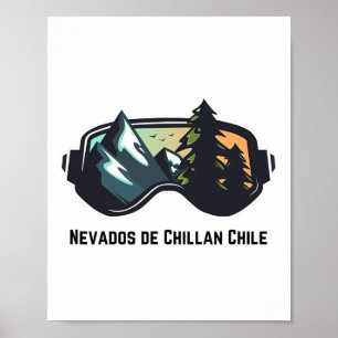 Ski Nevados De Chillan Chile Skifahren Reiten Poster