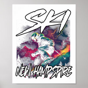 Ski New Hampshire Abenteuer Skifahren Nh Usa Poster