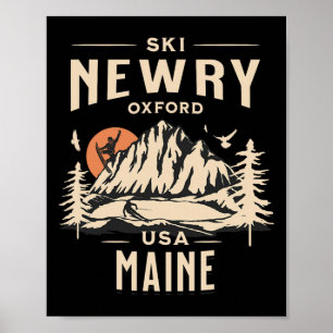 Ski Newry Oxford Landkreis Maine Usa Snowboarding Poster
