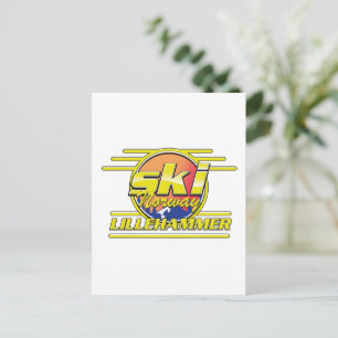 Ski Norwegen Lillehammer 80er vibe Postkarte