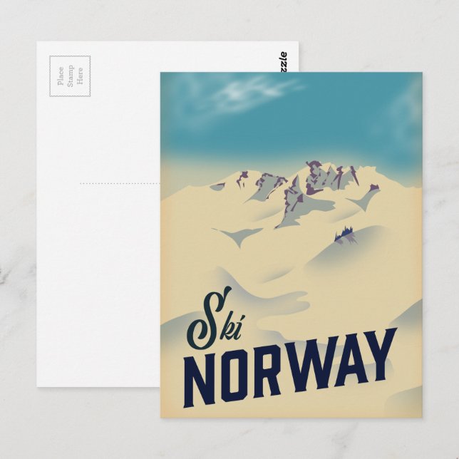 Ski Norwegen Postkarte (Vorne/Hinten)
