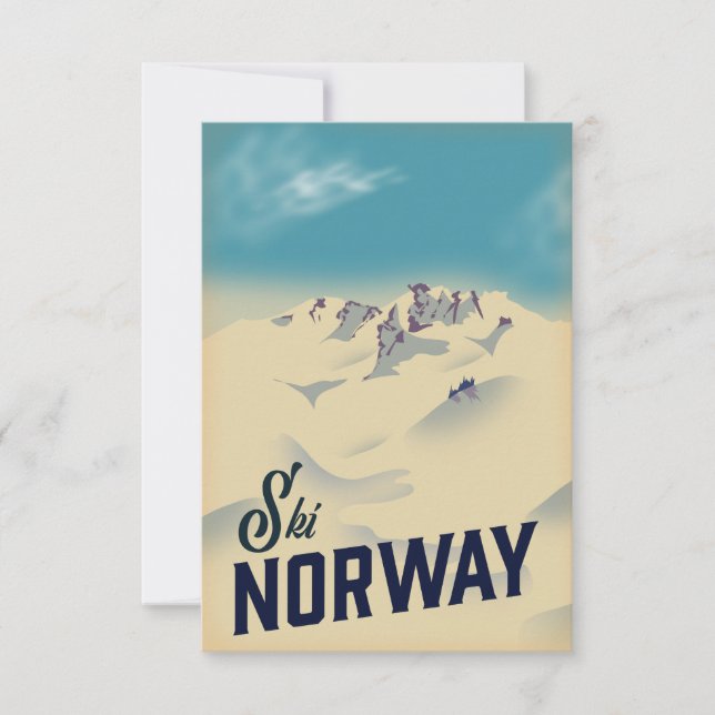Ski Norwegen RSVP Karte (Vorderseite)