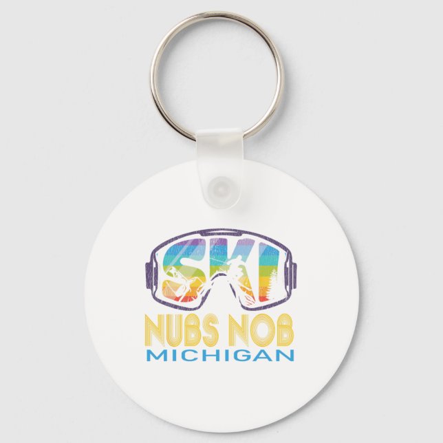 Ski Nubs Nob Michigan Skiurlaub Schlüsselanhänger (Vorderseite)