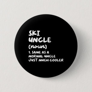 Ski Onkel Definition Skifahren Lustiger Sport Button
