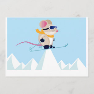 Ski-Patrouillen-Maus in den Alpen Einladung