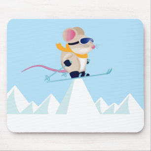 Ski-Patrouillen-Maus in den Alpen Mousepad