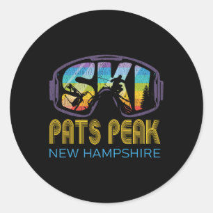 Ski Pats Peak New Hampshire Skiurlaub  Runder Aufkleber