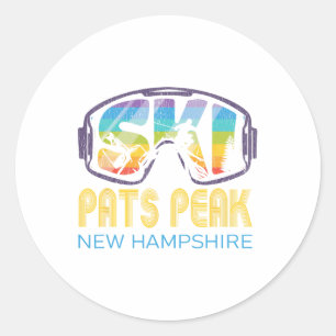 Ski Pats Peak New Hampshire Skiurlaub Runder Aufkleber
