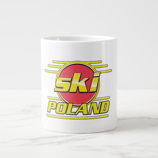 Ski Polen 80er Logo Jumbo-Tasse (Vorderseite)
