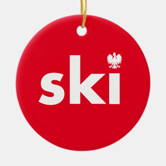 Ski Polnischer Nachname Weihnachtsschmuck (Vorne)