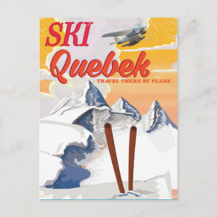 Ski Quebec Vintages Urlaubsplakat. Postkarte