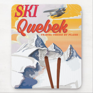 Ski-Quebec-Wandposter im Vintage-Stil. Mousepad