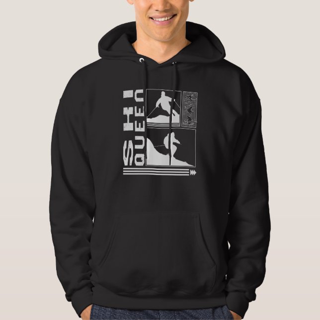 Ski Queen Skiing Skier Winter Snowboard Snowboarde Hoodie (Vorderseite)