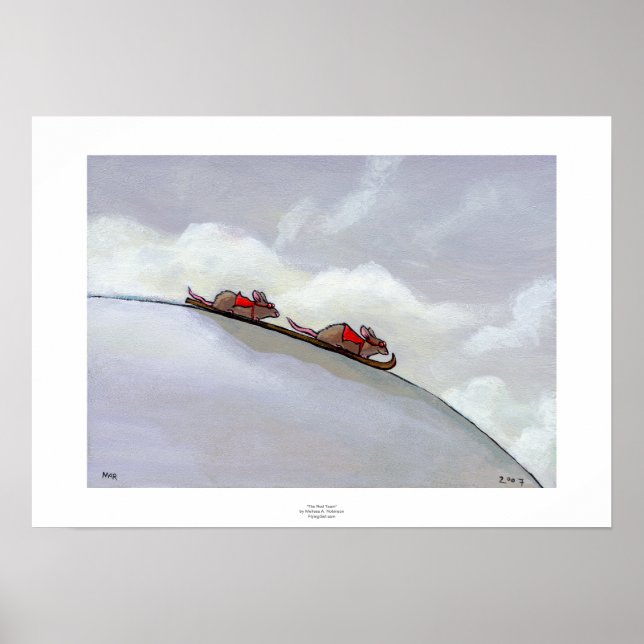 Ski-Racing-Ratten machen Spaß beim Skilaufen von e Poster (Vorne)