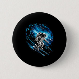 Ski Raum Wintersport Skifahren lustiger Skifahrer Button