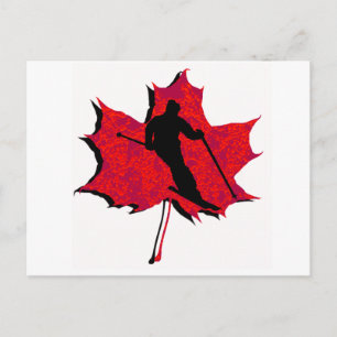 SKI RED MAPLE POSTKARTE