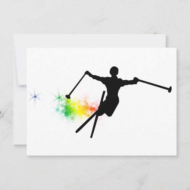 Ski : Regenbogenpulverlauf Einladung (Vorderseite)