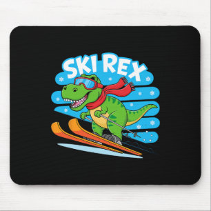 Ski Rex Lustiges Skifahren Dinosaurier Winter Spor Mousepad