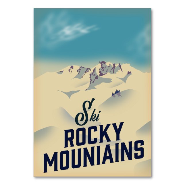 Ski Rocky Mountains USA Tischnummer (Vorderseite)