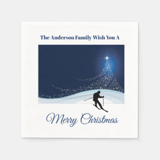 Ski run winter snow Christmas holiday festivities Serviette