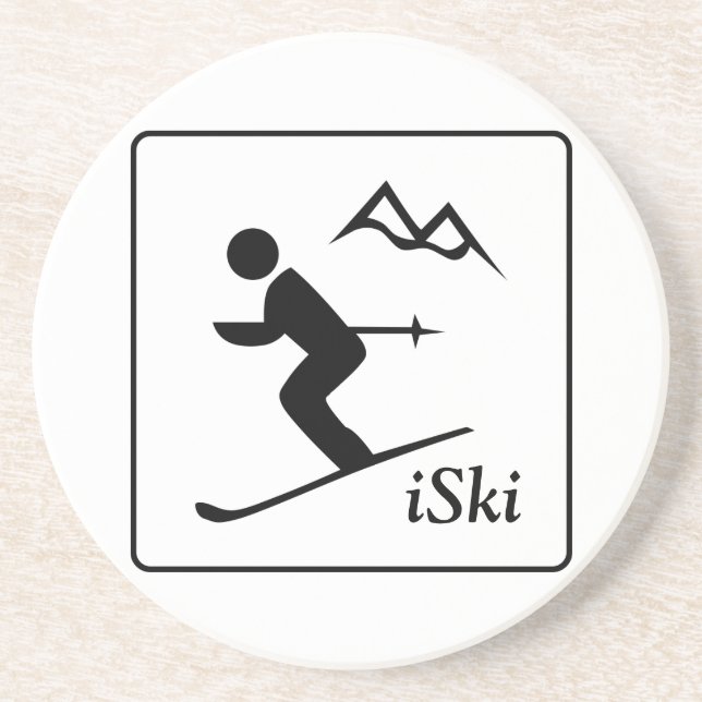 Ski Sandstone Untersetzer (Vorne)