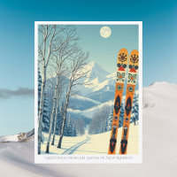 Ski Santa Fe New Mexico Skiurlaub Postkarte