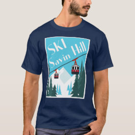 Ski Savin Hill Retro Ski Poster Style T - Shirt