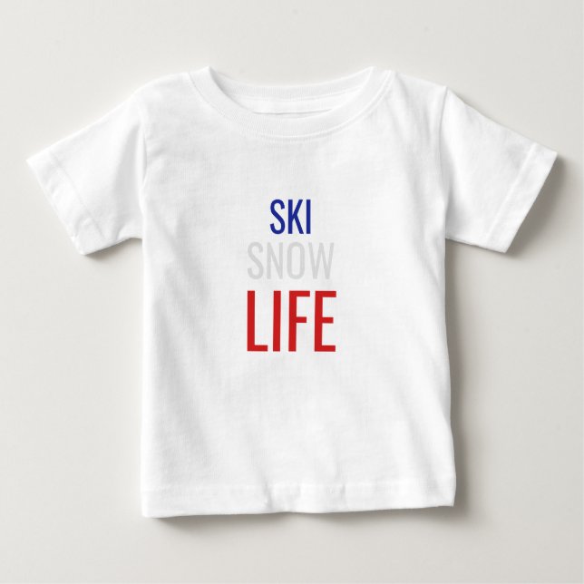 Ski, Schnee, Leben Baby T-shirt (Vorderseite)