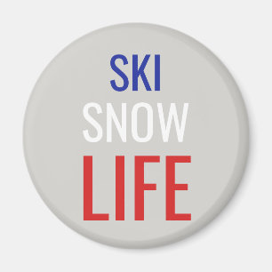 Ski, Schnee, Leben Magnet