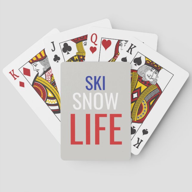 Ski, Schnee, Leben Spielkarten (Rückseite)