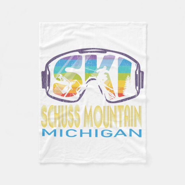 Ski Schuss Mountain Michigan Skiing Vacation  Fleecedecke (Vorderseite)