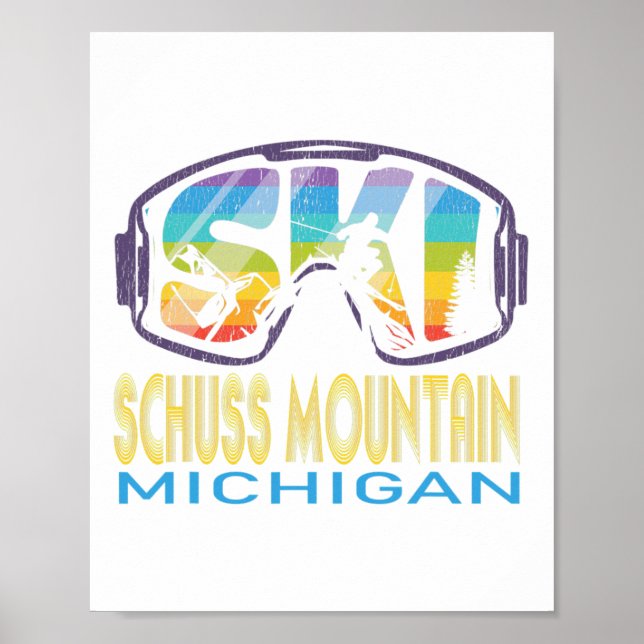 Ski Schuss Mountain Michigan Skiing Vacation  Poster (Vorne)