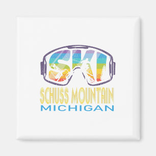 Ski Schuss Mountain Michigan Skiurlaub Magnet