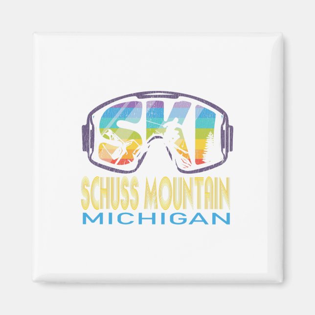 Ski Schuss Mountain Michigan Skiurlaub  Magnet (Vorne)