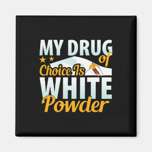 Ski-Shirt Weißes Pulver Lustige Schneet-Shirts Spo Magnet