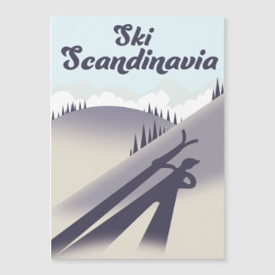 Ski Skandinavien Magnetkarte
