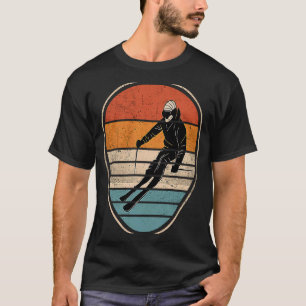 Ski Skifahren Wintersport Skifahrer Rennen Retro T-Shirt