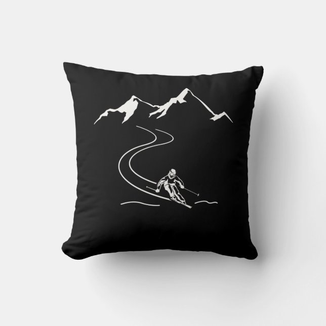 Ski Skiing Mountains Skier Winter Sports Kissen (Vorderseite)