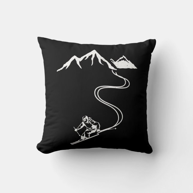 Ski Skiing Mountains Skier Winter Sports Kissen (Vorderseite)