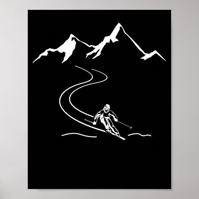 Ski Skiing Mountains Skier Winter Sports Poster (Vorne)