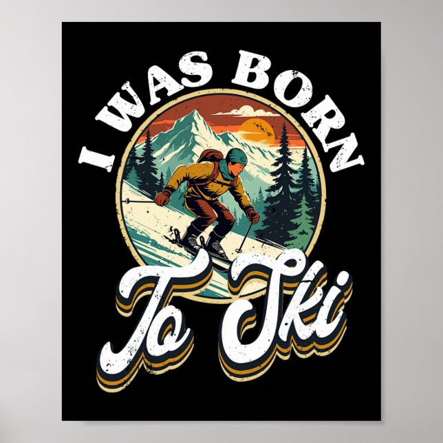 Ski Skiing Winter Sport  Poster (Vorne)