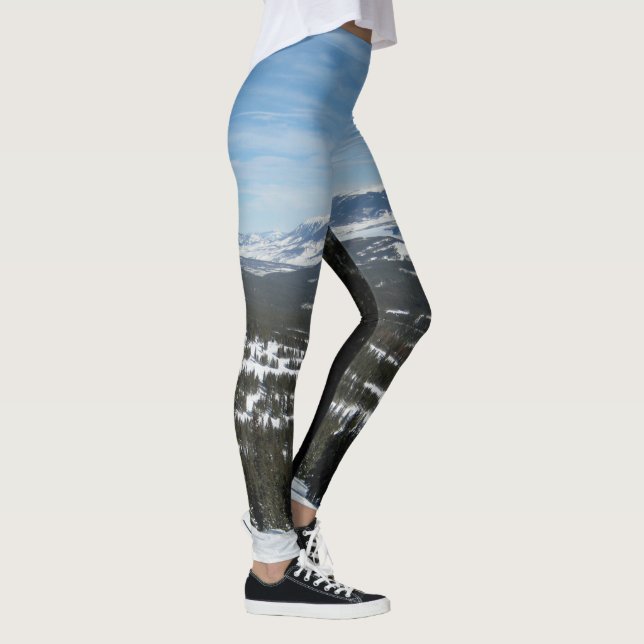 Ski Snow Winter Mountain Blue Sky Leggings (Droite)