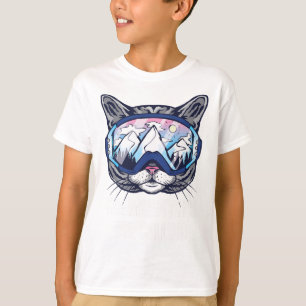 Ski Snowboard Brille Lustig Die Meowtains Rufen T-Shirt