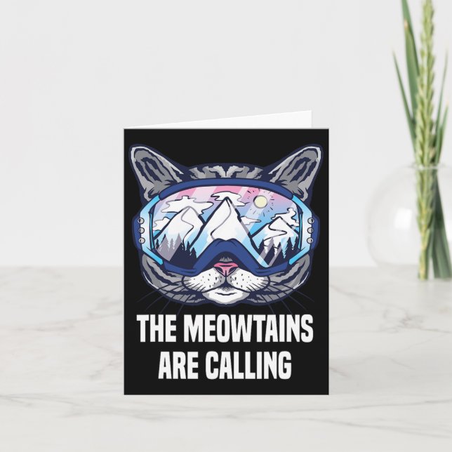 Ski-Snowboard-Goggles Funny die Meowtains sind nen Karte (Vorderseite)