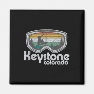 Ski Snowboard Keystone Snowboarding Retro Colorado Magnet
