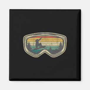 Ski Snowboard Mountain Snowski Shirts und Geschenk Magnet