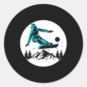 Ski Snowboard Skifahren Schnee Berg Winter Snowboa Runder Aufkleber
