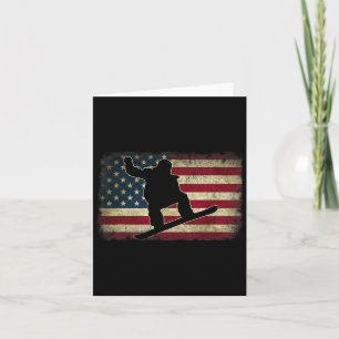 Ski Snowboard Snowboarder Amerikanisch Usa Flagge Karte